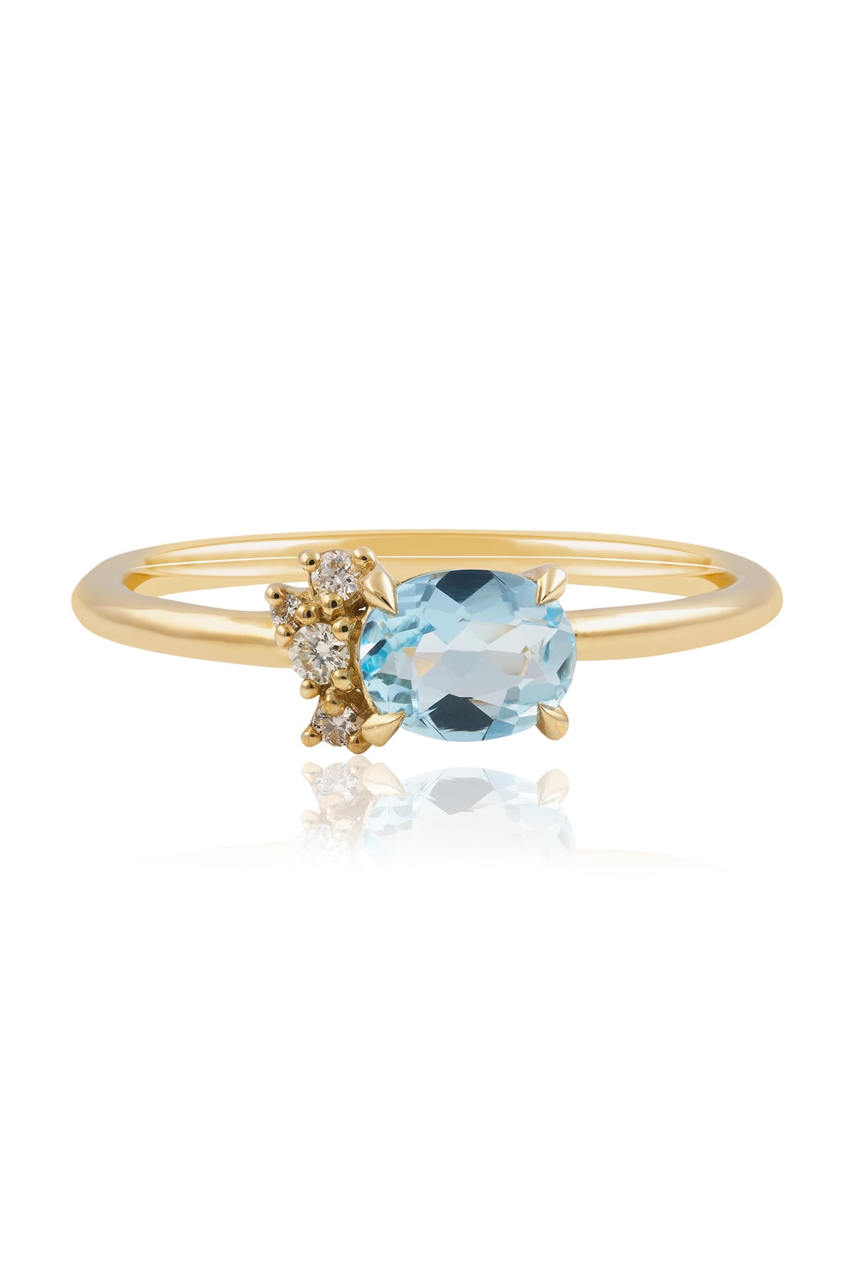 Oval Aquamarine & Diamond Ring Set In Yellow Gold from LeGassick Jewellery.