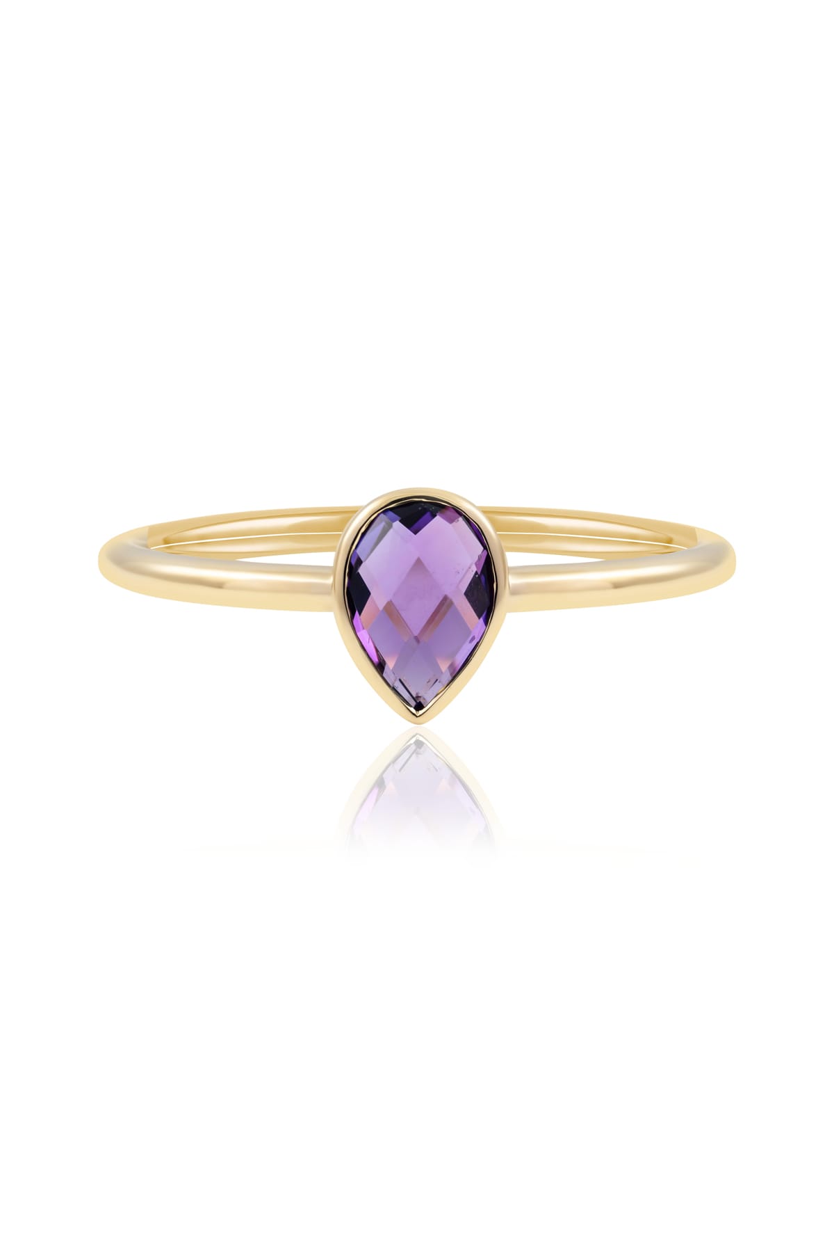0.70ct Pear Cut Bezel Set Amethyst Solitaire Ring from LeGassick Jewellers Gold Coast.