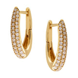 Diamond Set Oval Pave Style Huggie Earrings In Yellow Gold from LeGassick Jewellery.