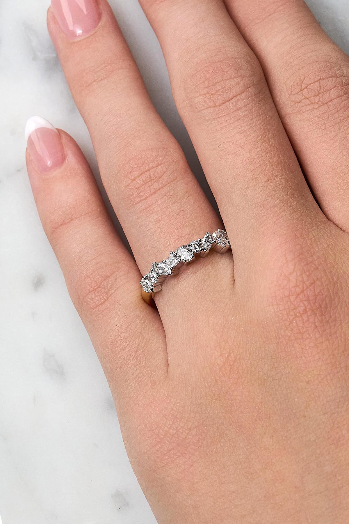 Mixed Fancy Cut Diamond Wedding Ring in Yellow & White Gold from LeGassick