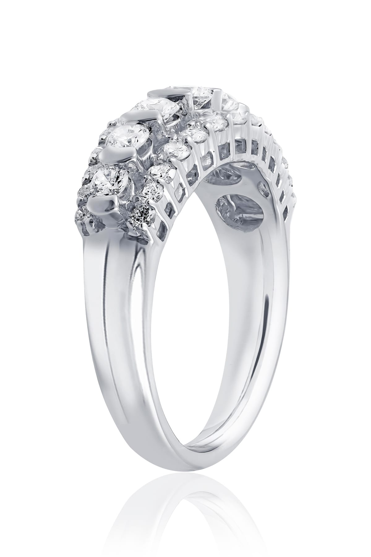 1.36ct Three Row Diamond Ring Set In White Gold available from LeGassick Fine Jewellery, Gold Coast, Australia.