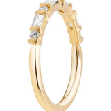 18ct Yellow Gold Diamond Ring with Round Brilliant & Baguette Cuts from LeGassick.