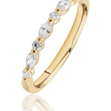 18ct Yellow Gold Marquise & Round Brilliant Diamond Ring from LeGassick.