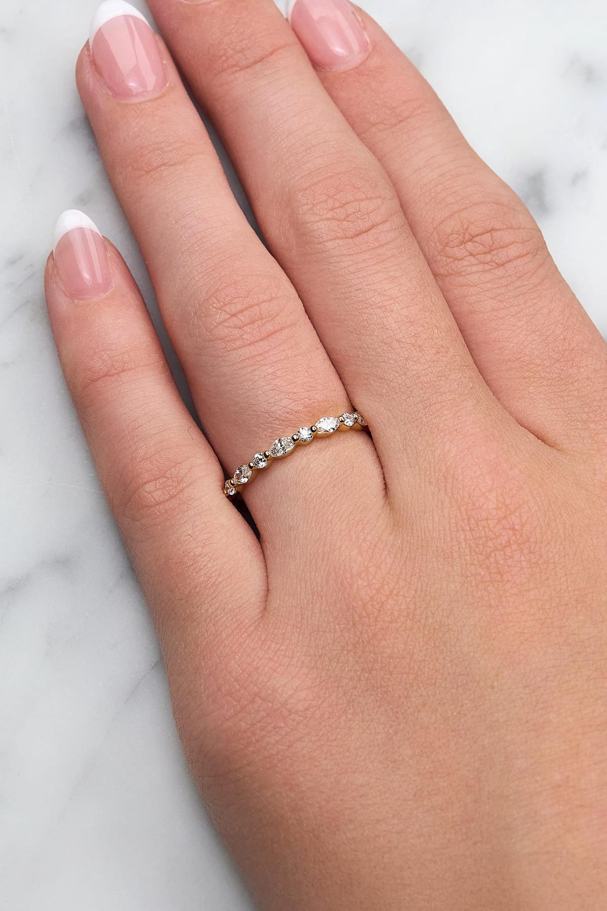 18ct Yellow Gold Marquise & Round Brilliant Diamond Ring from LeGassick.