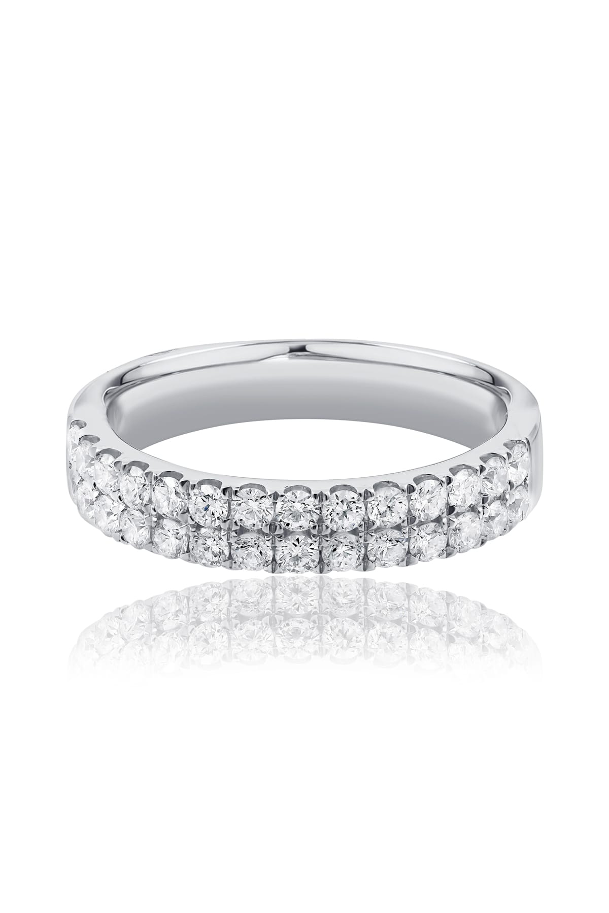 Double Row Diamond Ring In 18ct White Gold available from LeGassick Fine Jewellery, Gold Coast, Australia.