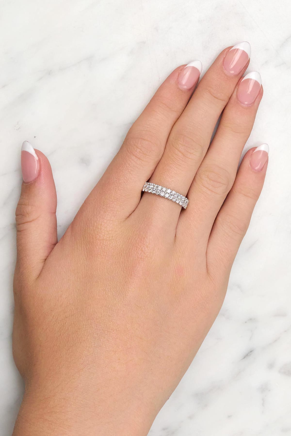 Double Row Diamond Ring In 18ct White Gold available from LeGassick Fine Jewellery, Gold Coast, Australia.