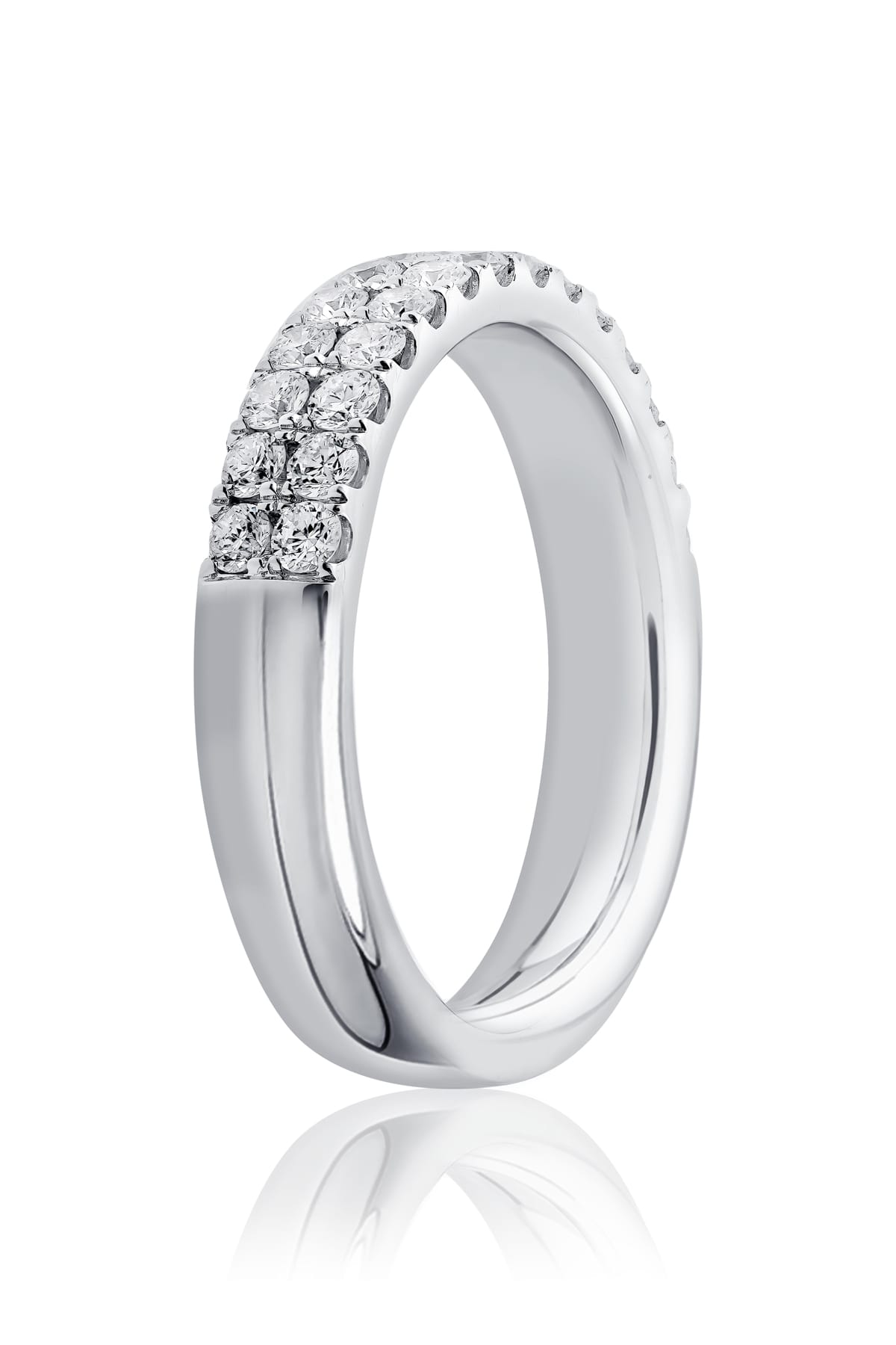 Double Row Diamond Ring In 18ct White Gold available from LeGassick Fine Jewellery, Gold Coast, Australia.