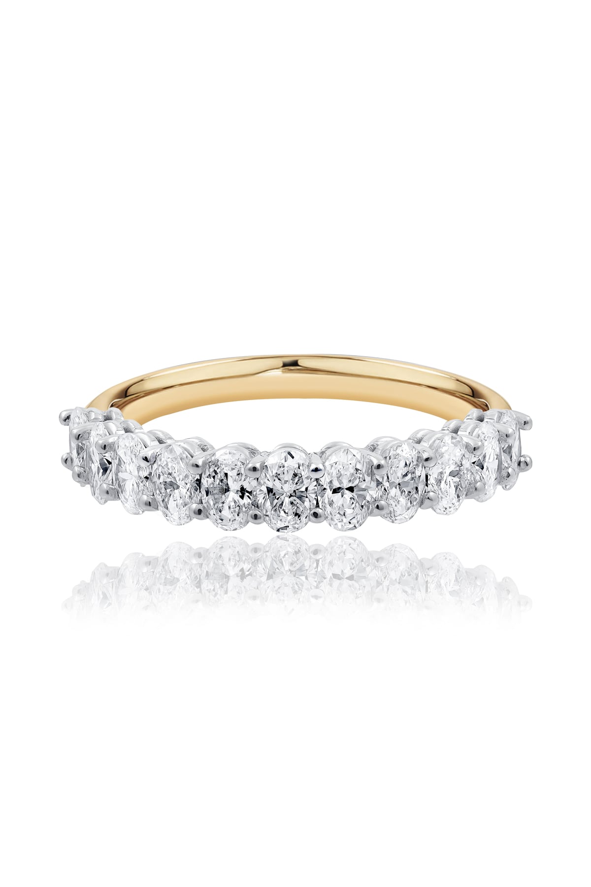 11 Oval Diamond Wedding Ring Set In Yellow & White 18ct Gold available from LeGassick Fine Jewellery, Gold Coast, Australia.