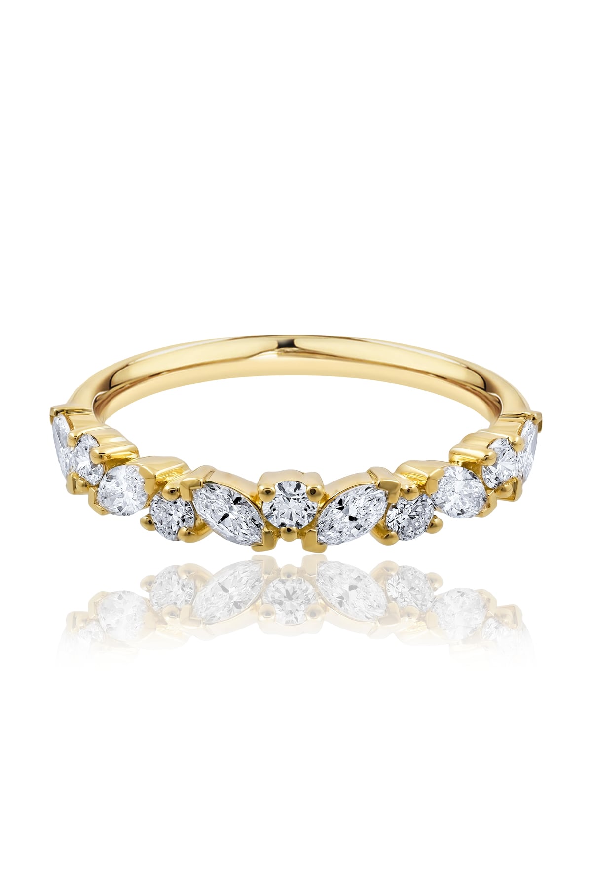 Marquise & Round Brilliant Diamond Ring In 18ct Yellow Gold from LeGassick