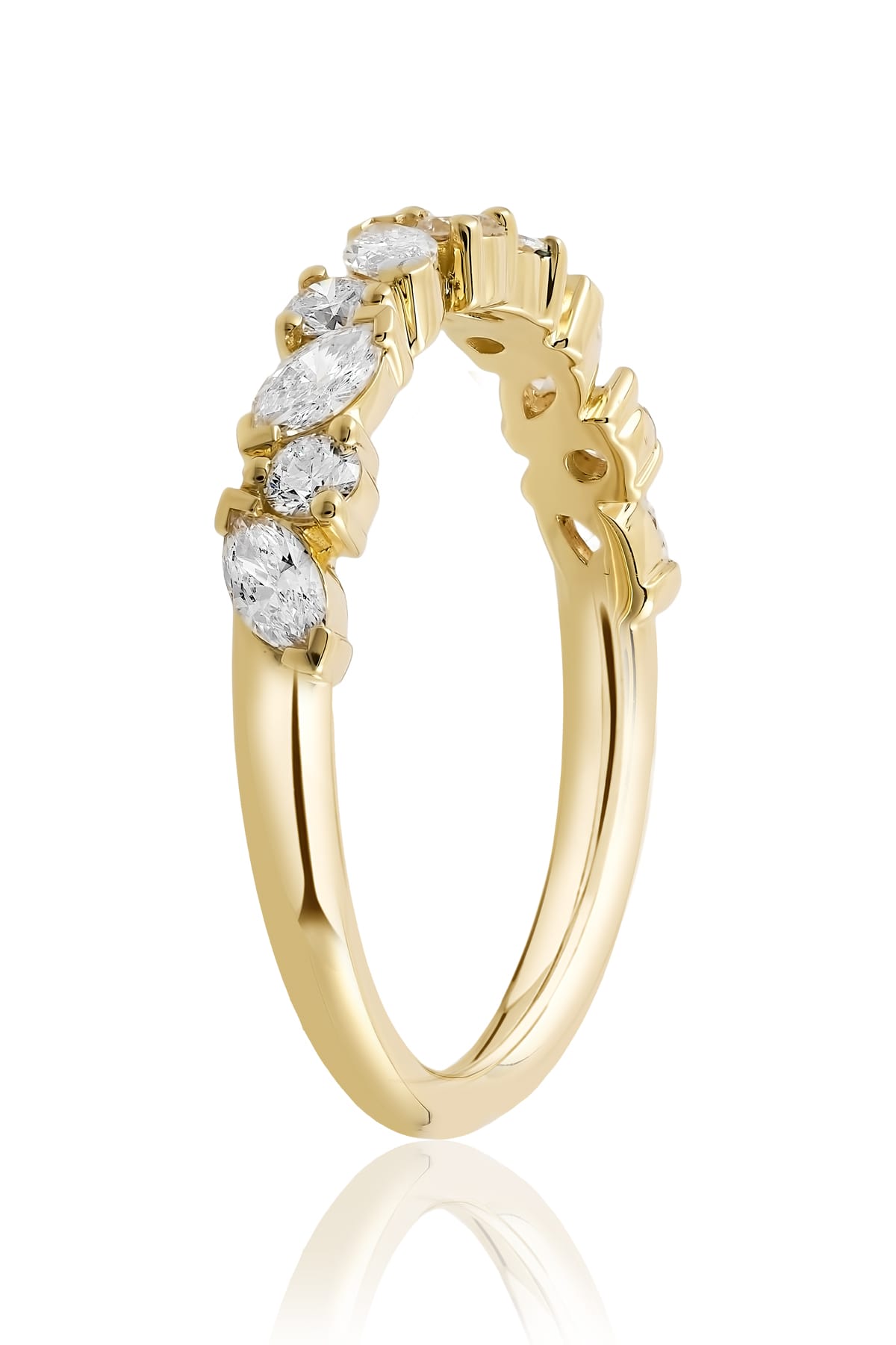 Marquise & Round Brilliant Diamond Ring In 18ct Yellow Gold from LeGassick