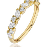 Marquise & Round Brilliant Diamond Ring In 18ct Yellow Gold from LeGassick