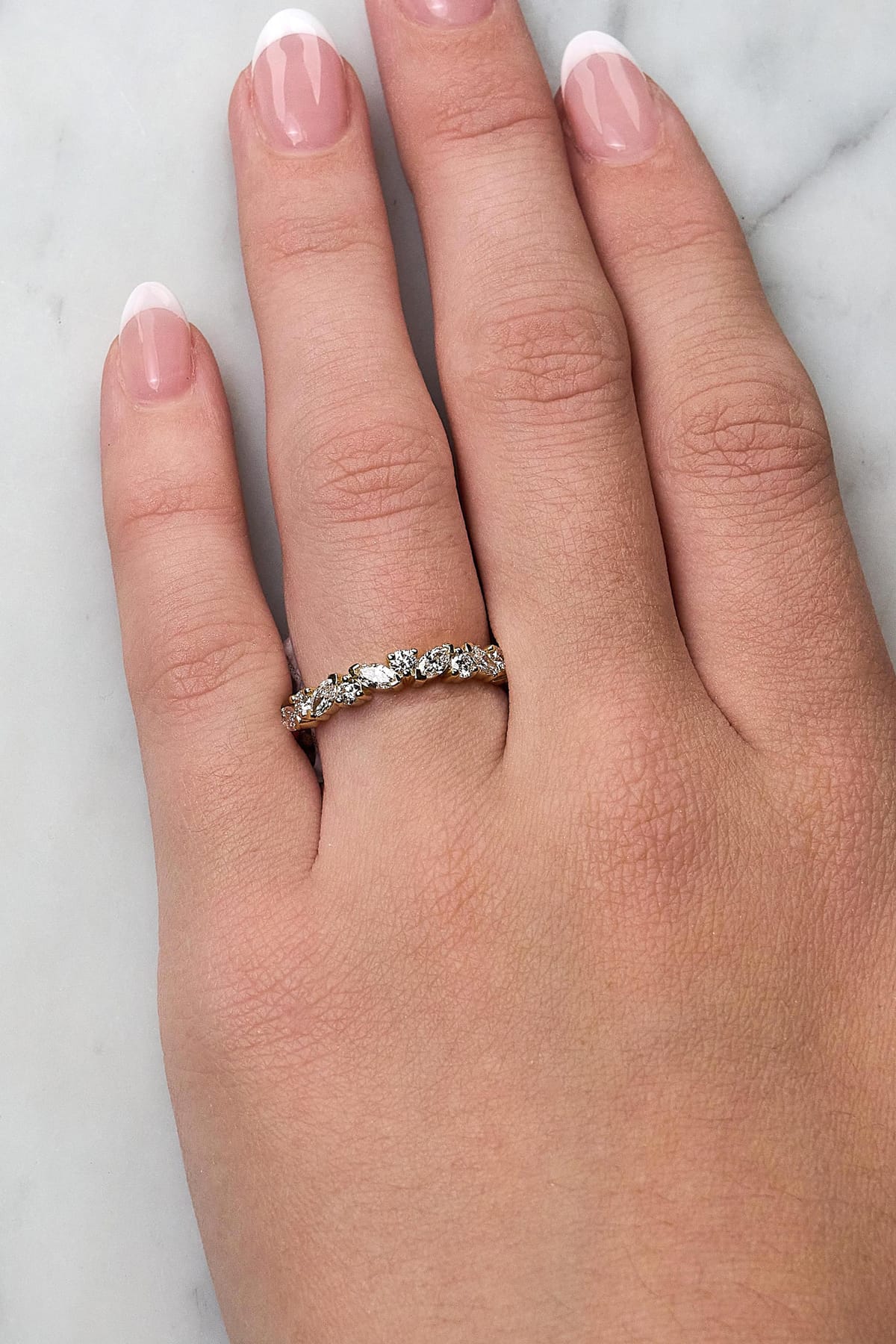 Marquise & Round Brilliant Diamond Ring In 18ct Yellow Gold from LeGassick