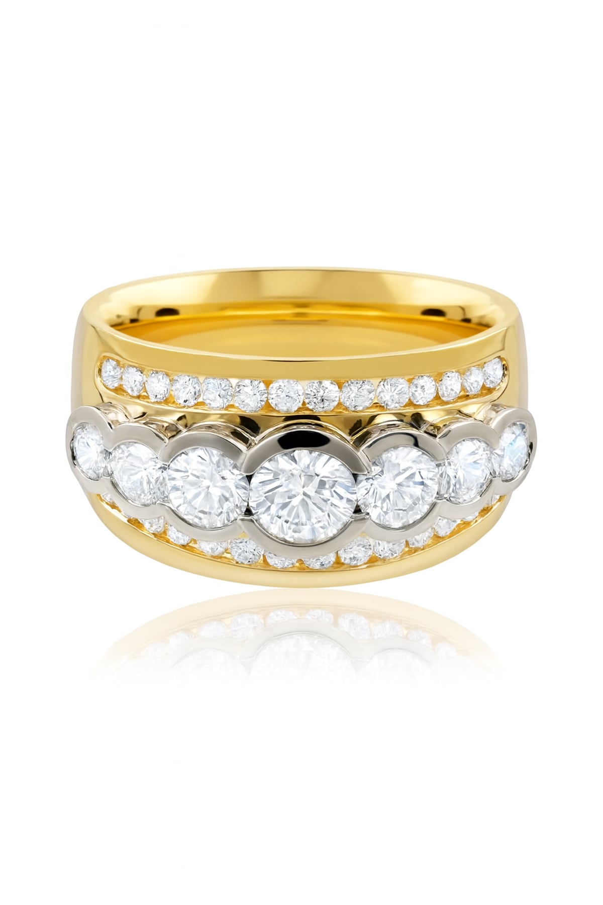 18ct Two-Tone Gold Diamond Ring – 1.50ct Round Brilliant Cut from LeGassick.