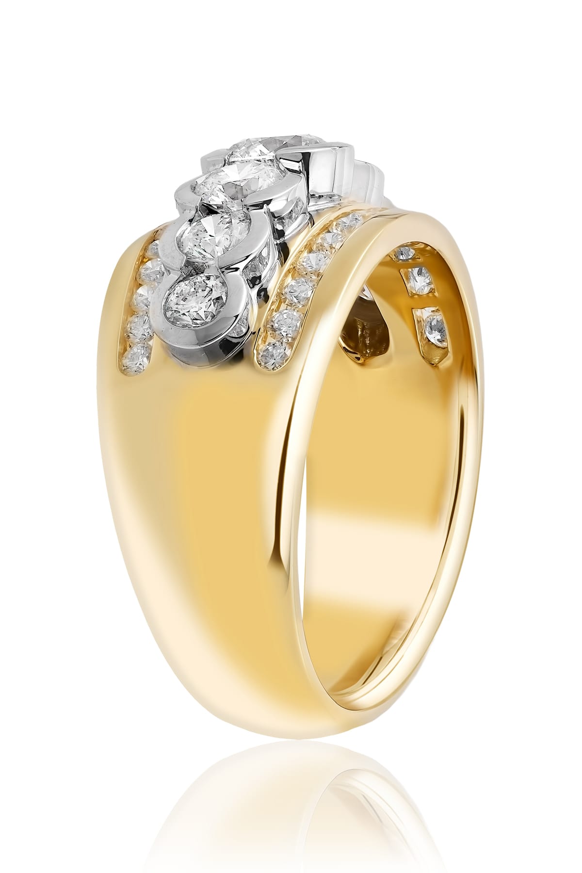 18ct Two-Tone Gold Diamond Ring – 1.50ct Round Brilliant Cut from LeGassick.