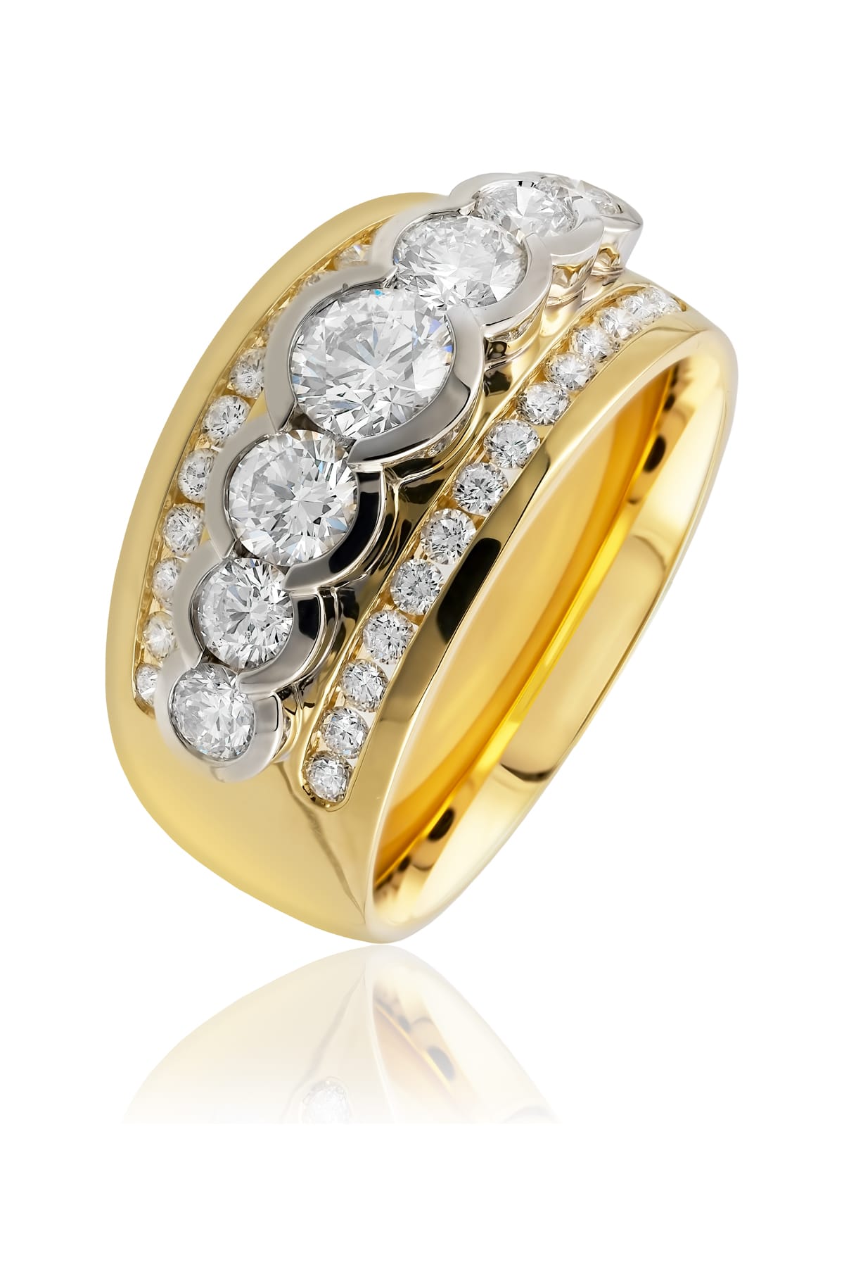 18ct Two-Tone Gold Diamond Ring – 1.50ct Round Brilliant Cut from LeGassick.