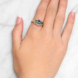 Sapphire, Tsavorite And Diamond Ring Set In 18ct Gold available from LeGassick Fine Jewellery, Gold Coast, Australia.