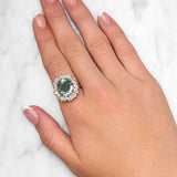 Oval Green Tourmaline And Diamond Ring Set In Yellow Gold available from LeGassick Fine Jewellery.