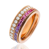 Rainbow Sapphire & Diamond Ring Set In 18ct Rose Gold from LeGassick Fine Jewellery Gold Coast, Australia.