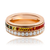 Rainbow Sapphire & Diamond Ring Set In 18ct Rose Gold from LeGassick Fine Jewellery Gold Coast, Australia.
