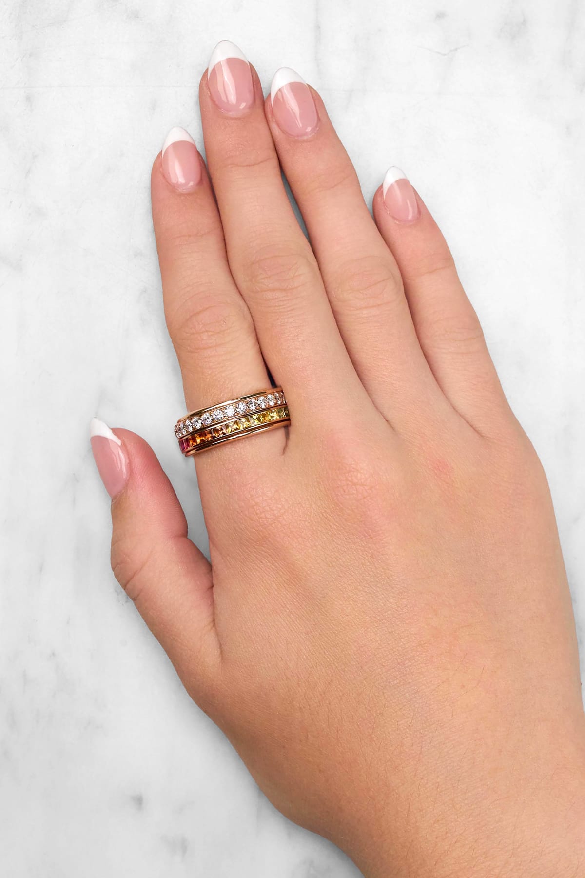 Rainbow Sapphire & Diamond Ring Set In 18ct Rose Gold from LeGassick Fine Jewellery Gold Coast, Australia.