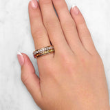 Multicolour Sapphire And Diamond Ring Set In Rose Gold available from LeGassick Fine Jewellery.