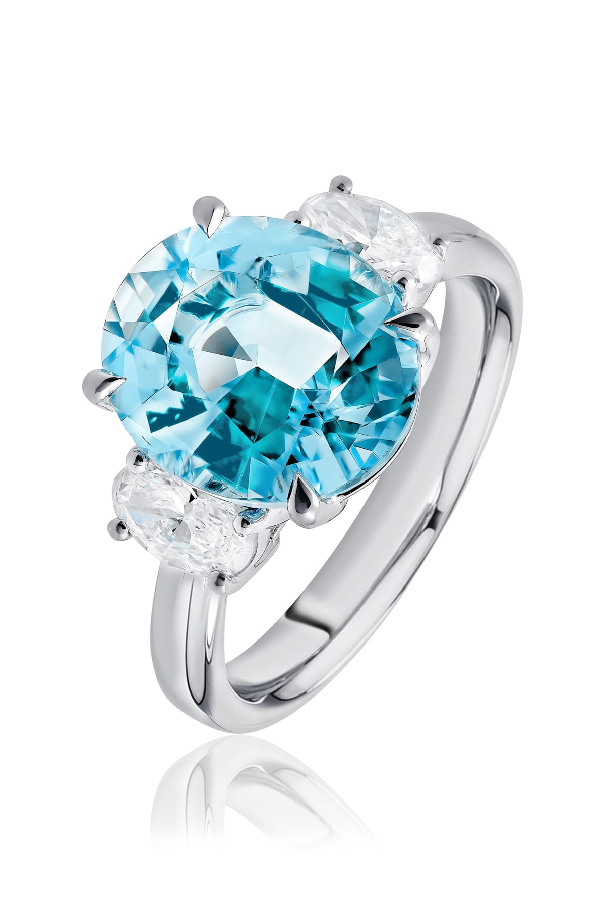 Natural Aquamarine & Diamond Ring Set In 18ct White Gold available from LeGassick Fine Jewellery, Gold Coast, Australia.