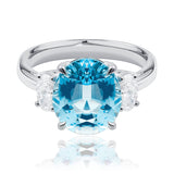 Natural Aquamarine & Diamond Ring Set In 18ct White Gold available from LeGassick Fine Jewellery, Gold Coast, Australia.