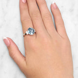 Natural Aquamarine & Diamond Ring Set In 18ct White Gold available from LeGassick Fine Jewellery, Gold Coast, Australia.