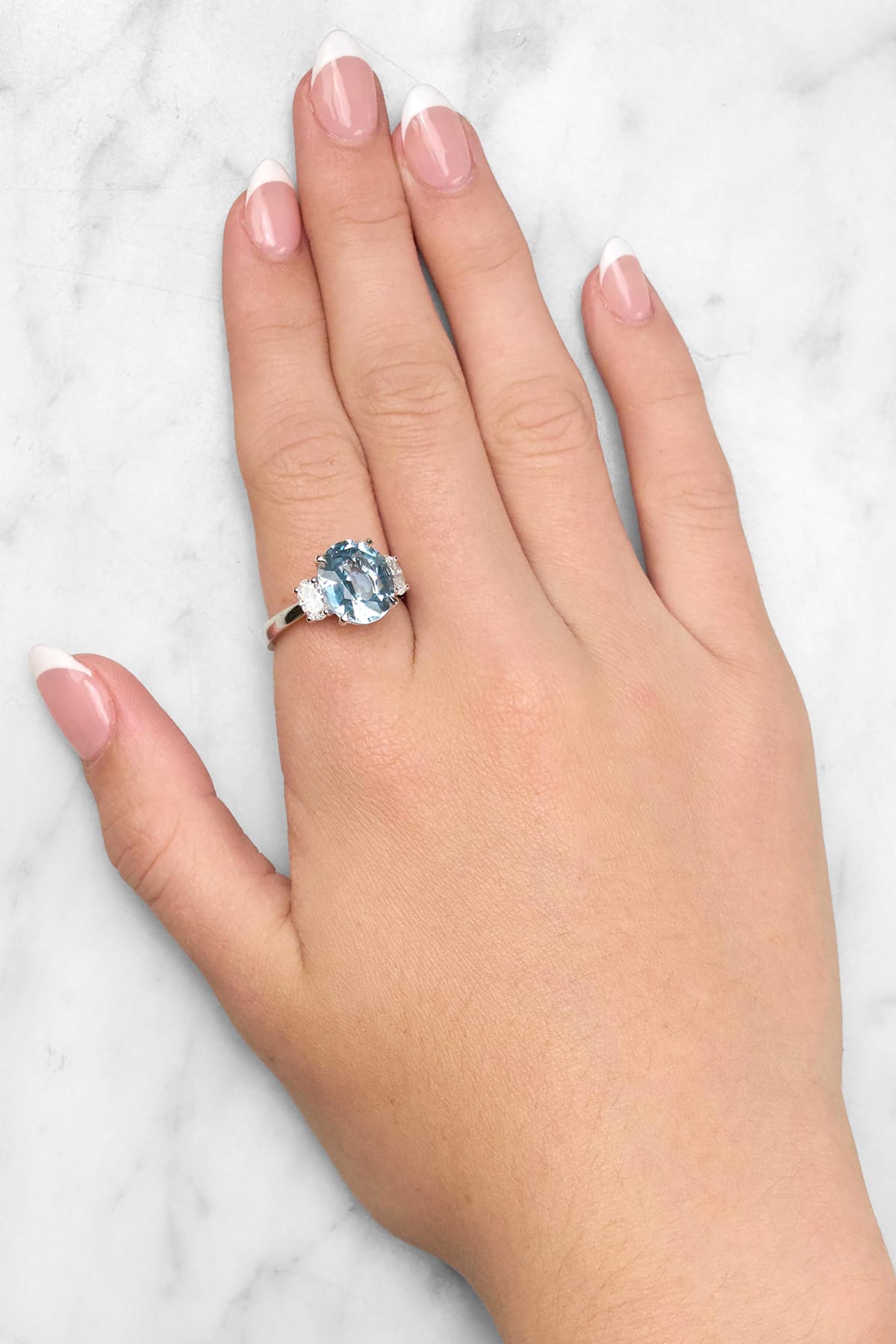 Natural Aquamarine & Diamond Ring Set In 18ct White Gold available from LeGassick Fine Jewellery, Gold Coast, Australia.