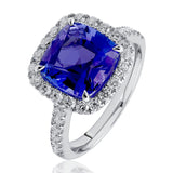 4.45ct Tanzanite And Diamond Ring Set in 18ct White Gold available from LeGassick Fine Jewellery, Gold Coast, Australia.