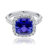 4.45ct Tanzanite And Diamond Ring Set in 18ct White Gold available from LeGassick Fine Jewellery, Gold Coast, Australia.
