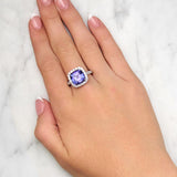 4.45ct Tanzanite And Diamond Ring Set in 18ct White Gold available from LeGassick Fine Jewellery, Gold Coast, Australia.