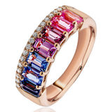 Multicolour Sapphire And Diamond Ring Set In Rose Gold available from LeGassick Fine Jewellery.