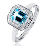 Aquamarine & Diamond Ring In 18ct White Gold available from LeGassick Fine Jewellery, Gold Coast, Australia.