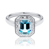 Aquamarine & Diamond Ring In 18ct White Gold available from LeGassick Fine Jewellery, Gold Coast, Australia.