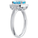 Aquamarine & Diamond Ring In 18ct White Gold available from LeGassick Fine Jewellery, Gold Coast, Australia.