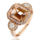 Classic Morganite and Diamond Ring Set In Rose Gold available from LeGassick Fine Jewellery, Gold Coast, Australia.