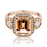 Classic Morganite and Diamond Ring Set In Rose Gold available from LeGassick Fine Jewellery, Gold Coast, Australia.