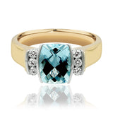 Aquamarine & Diamond Dress Ring in 9ct Two-Tone Gold from LeGassick.