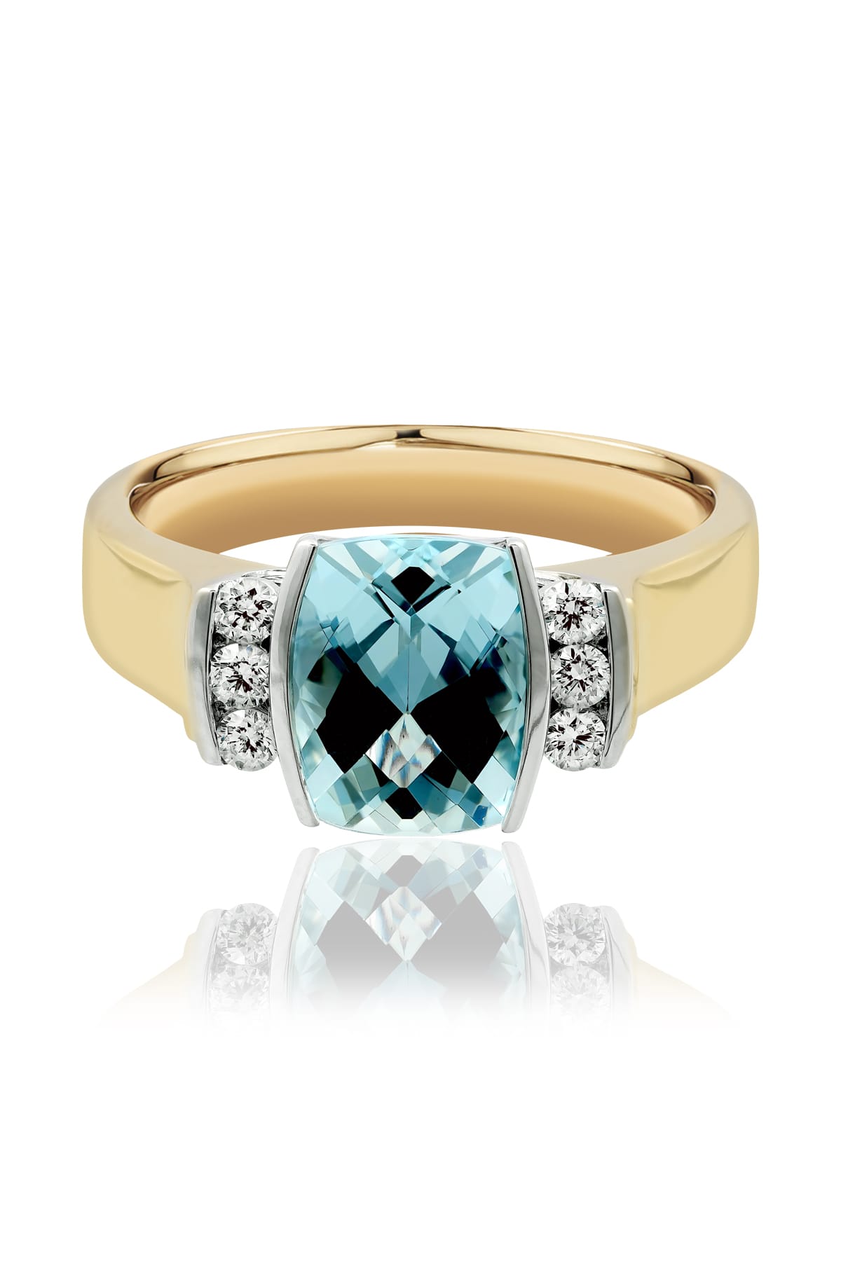 Aquamarine Diamond Dress Gold Ring – LeGassick Fine Jewellery