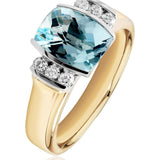 Aquamarine & Diamond Dress Ring in 9ct Two-Tone Gold from LeGassick.