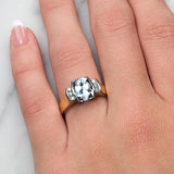Aquamarine & Diamond Dress Ring in 9ct Two-Tone Gold from LeGassick.