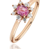 Pink Sapphire & Diamond Ring In Rose Gold from LeGassick.