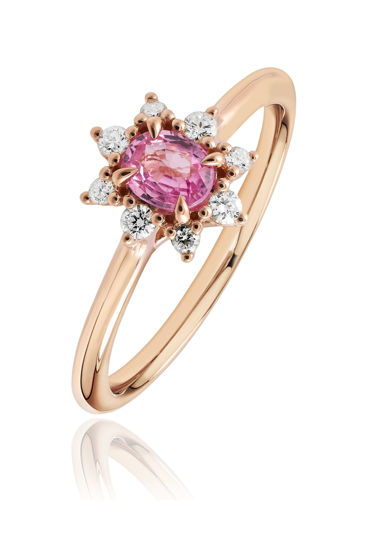 Pink Sapphire & Diamond Ring In Rose Gold from LeGassick.