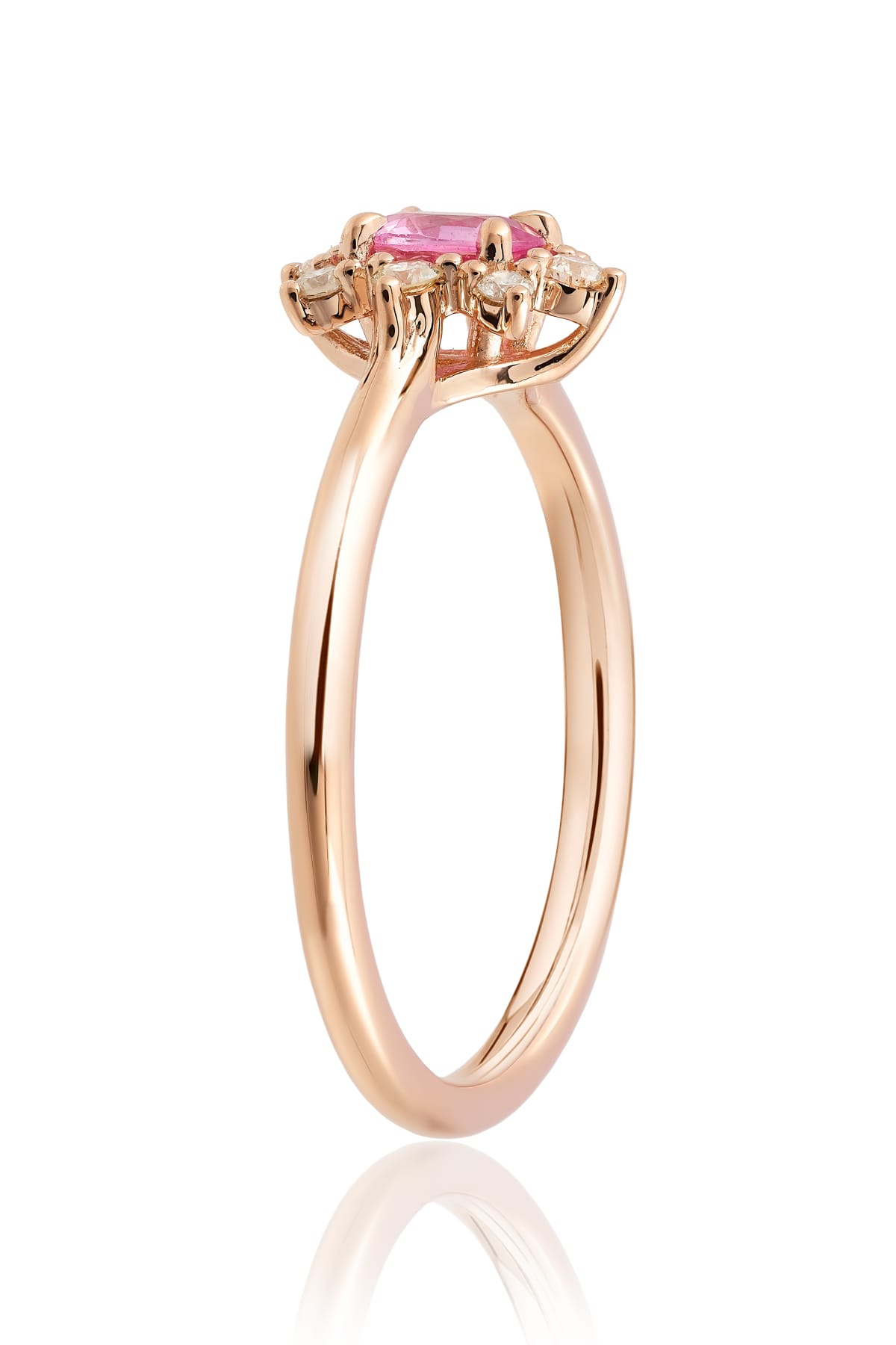 Pink Sapphire & Diamond Ring In Rose Gold from LeGassick.