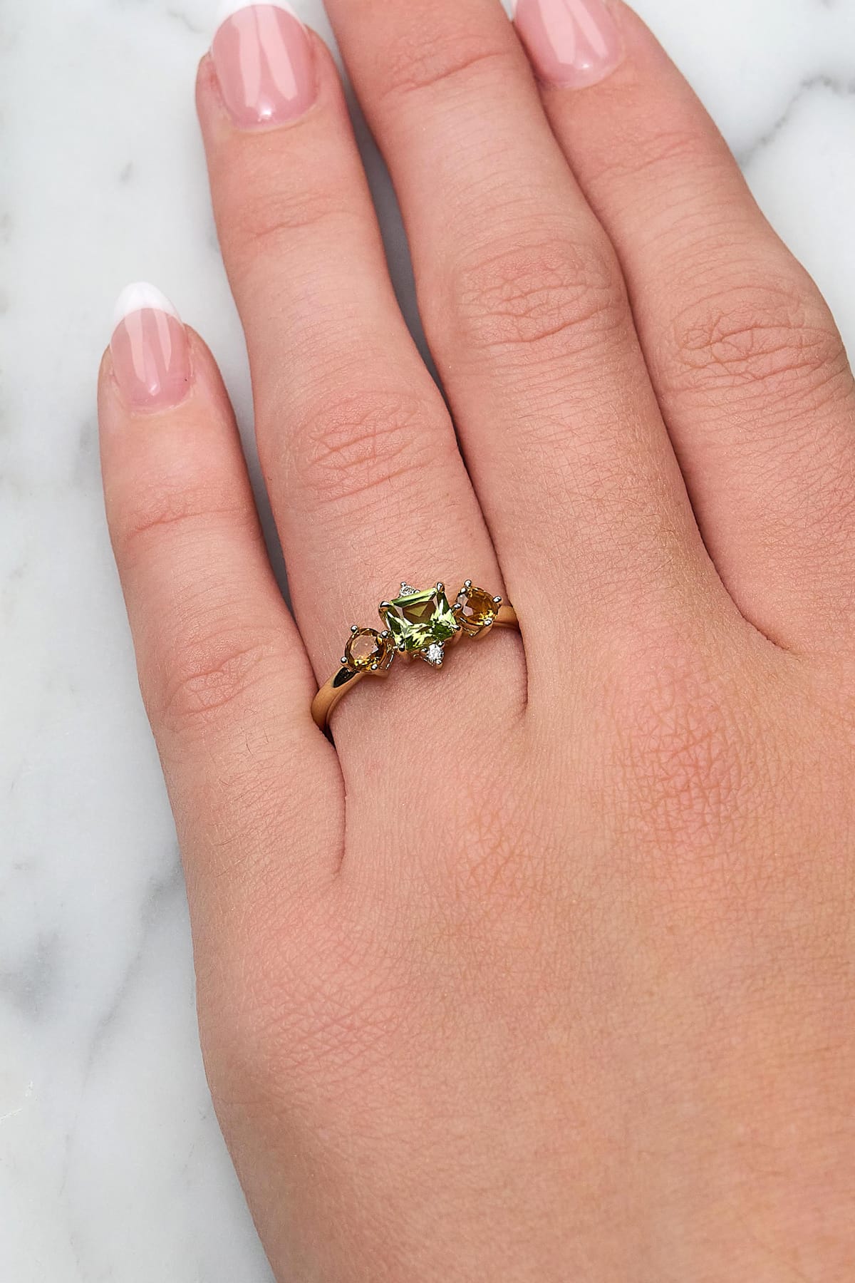 Morganite, Sapphire & Diamond Dress Ring in 9ct Yellow Gold from LeGassick.