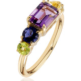 Vibrant Multi-Gemstone Dress Ring in 9ct Yellow Gold from LeGassick.