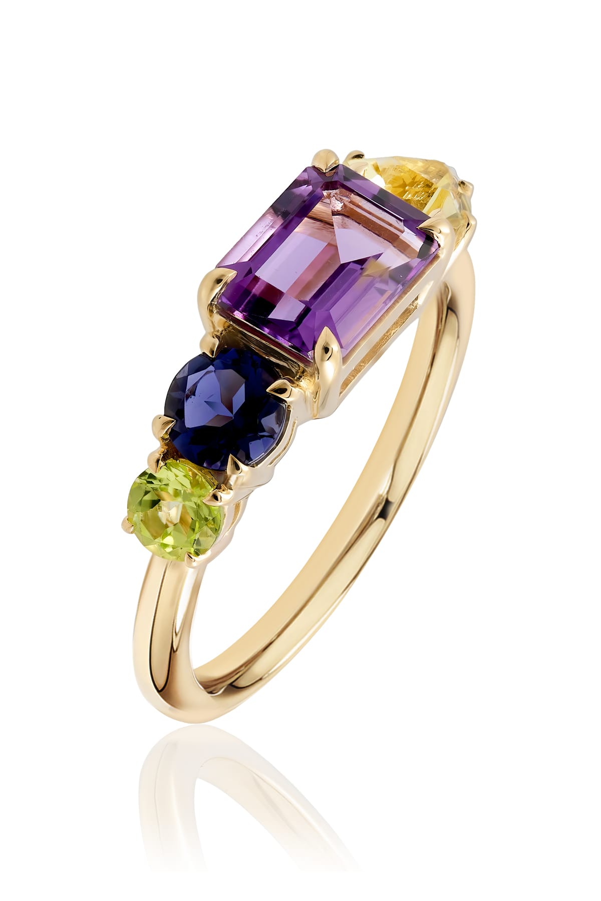 Vibrant Multi-Gemstone Dress Ring in 9ct Yellow Gold from LeGassick.