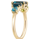 London Blue Topaz, Peridot & Blue Topaz Dress Ring in 9ct Yellow Gold from LeGassick.