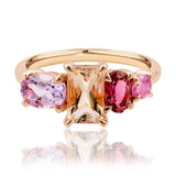 Multi Gemstone Dress Ring In Rose Gold from LeGassick.